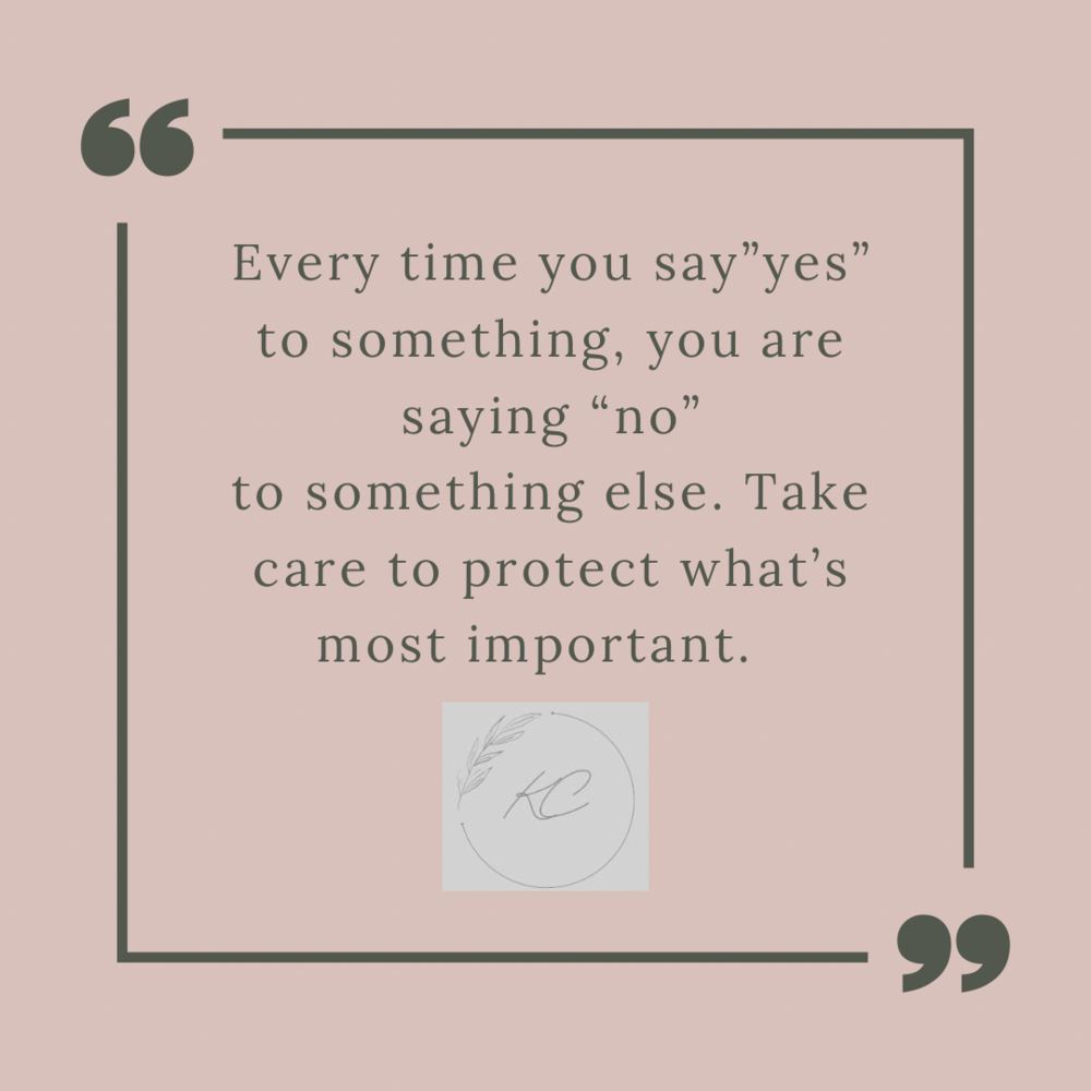 Every time you say YES to something, you are saying NO to something else -  Mindful Family Medicine